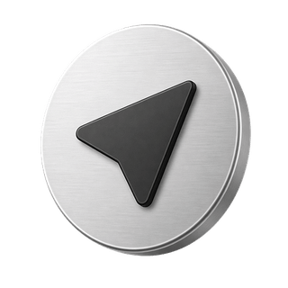Decorative element showing a 3D send arrow icon on the contact us page