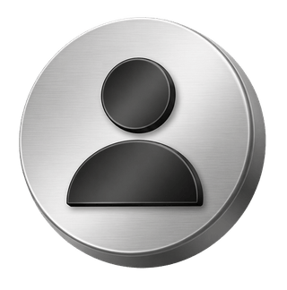 Decorative element with a 3D silver user avatar icon on FAQ page
