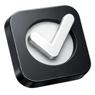 3D checkmark icon for approval on Marble Rendix about page